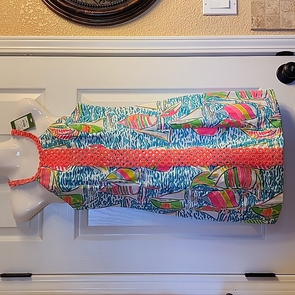NWT Lilly Pulitzer Sasha Shift Dress Multi Pop Up Ugotta Regatta Women's Size 0
